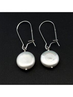 925 Sterling Silver Earrings Kidney EarWire Freshwater Coin Interchangeable Modu
